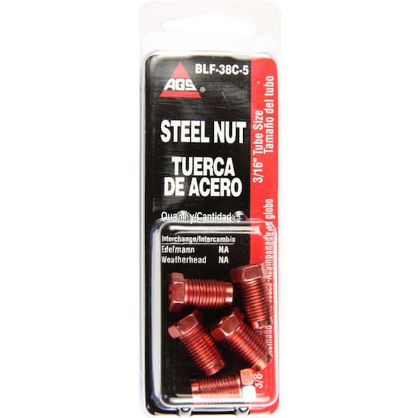 Ags Steel Tube Nut, 3 3/8-24 Bubble, 5/card, PK5 BLF-38C-5 - main